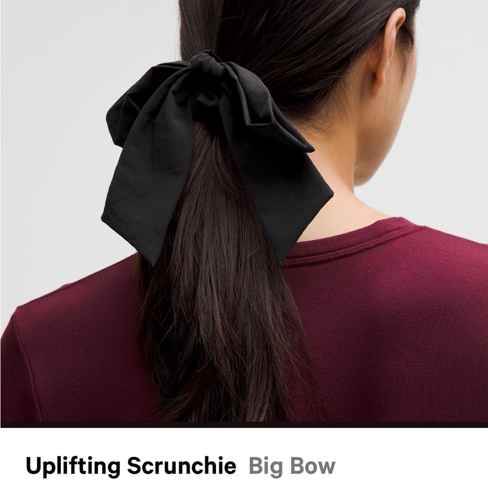 Lululemon Black Uplifting Big Bow Scrunchie